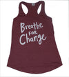 Burgundy & White Fitted Racerback Tank